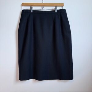Pendleton Petite Black Pencil Skirt 100% Pure Wool Sz 12 Polished Day to Dinner